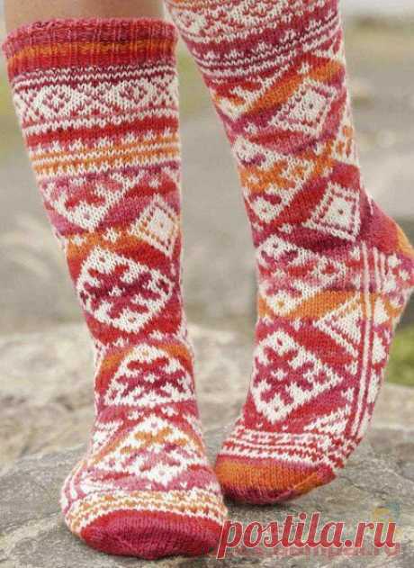 Вязаные носки «Mexican Sunset» | ВЯЗАНЫЕ НОСКИ