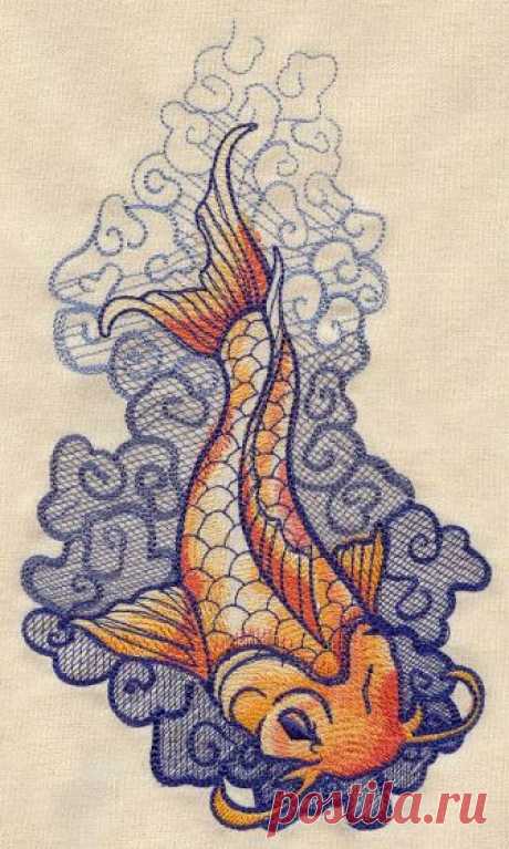 The Seven Seas - Koi Tattoo | Urban Threads: Unique and Awesome Embroidery Designs