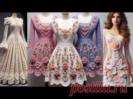 Beautiful Crochet Dress For Women/  Crochet Knitted Sweater! (Creative idea）#viral