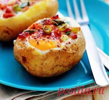 Запеченная картошка с аппетитной начинкой | Домашняя кулинария