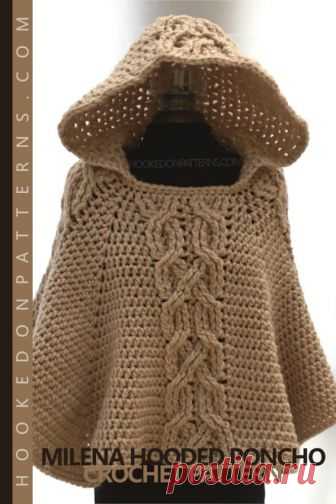 Hooded Poncho Crochet Pattern - Milena -