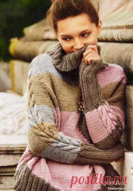Пончо-пуловер с цветными мотивами | Вязание для женщин спицами. Схемы вязания спицами Изумительный микс. В этой модели пуловера используются четыре различных пастельных цвета, которые придают экстравагантности пуловеру-пончо. Вязаный спицами пончо-пуловер со схемами и описанием вязания.Размеры: 36-40Материалы для вязания: пряжа (70% овечьей шерсти, 30% шерсти альпака; 90...