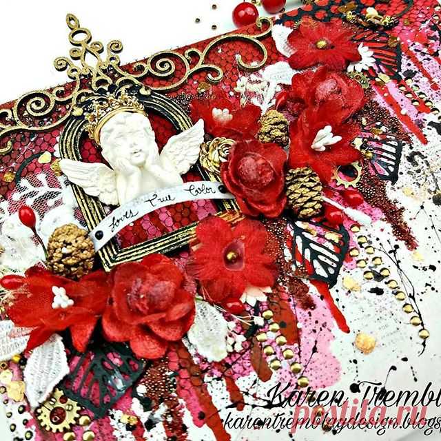 Amazing canvas created for our challenge by @karentremblaydesign : thank you for tagging us xxx 
#featured #mmp #mmpstore #mixedmediaplace #mixed_media_place 
Credit to @karentremblaydesign : Hi, this is my newest Canvas ''Loves true color