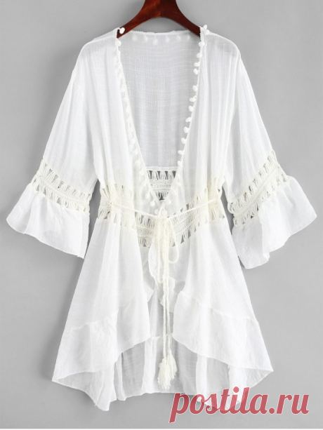 Pom-pom Crochet Panel Beach Dress   PIG PINK WHITE [34% OFF] 2021 Pom-pom Crochet Panel Beach Dress In WHITE | ZAFUL Europe   Designed with crocheted panels, this cover-up dress features a self-tie drawstring waist with pom-pom decorated along the plunging V-collarline, perfect for covering up your favorite bikini or one-piece. Cover-Up Type: Dress Gender: For Women Material: Polyester Pattern Type: Solid Decoration: Crochet Season: Summer Weight: 0.2400kg Package: 1 x Dress