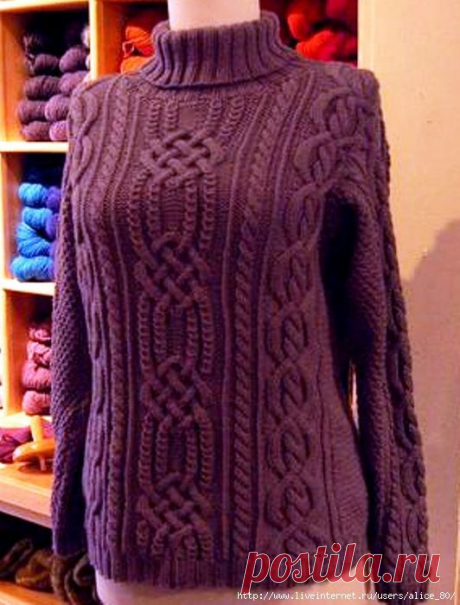 Шикарный свитер с аранами