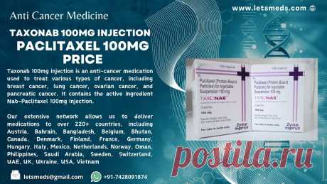 Buying Taxonab 100mg Paclitaxel Injection at a wholesale price has never been easier. LetsMeds is your trusted source for affordable and high-quality medications, with a wide range of products and worldwide delivery options. Contact us today to place your order and experience the LetsMeds advantage. You can contact us via email at letsmeds@gmail.com, on WeChat/Skype at LetsMeds, or call/viber us at +91-7428091874 to place your order for Taxonab 100mg Paclitaxel Injection.
