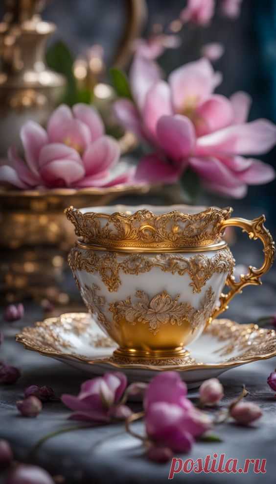 Rococo intricated porcelain cup