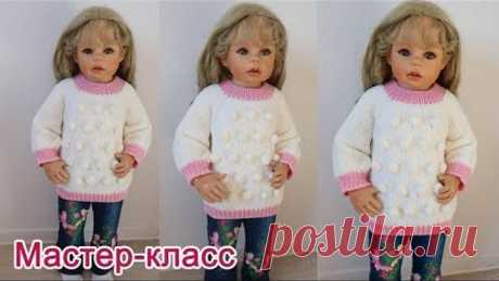 Детская кофта спицами сверху Росток Реглан Мастер класс/children's sweater