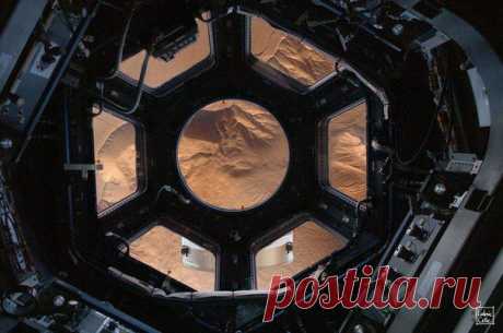 Марсианские мотивы будущего от художника Ludovic Celle: от орбитальных станций и спутников до космических лифтов и поселений. / Физика невозможного!