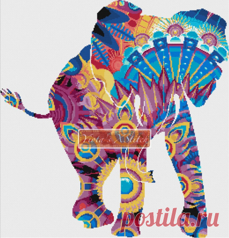 Mandala elephant No1 cross stitch kit Mandala elephant No1 counted cross stitch kit. Counted cross stitch kit with whole stitches only. Kit contains: Cross stitch pattern Fabric - see options available Threads pre-wound on plastic card bobbins Needle Instructions
