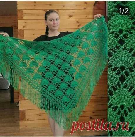 Узор крючком для ажурной шали Новый, 7 сезон экспресс конкурса "Вязаный карантин"! - условия участия ЗДЕСЬ