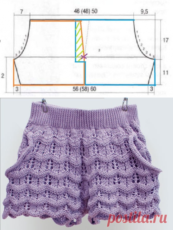 Шорты спицами для девочки схема