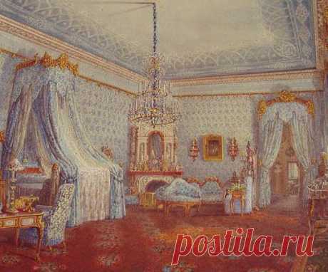 Main Bedroom of the Princess in the Main Rooms of the Yussupov Palace on the Moika as it looked in 1853. | Danny L. приколол(а) это к доске Yusupov Moika and Other Palaces