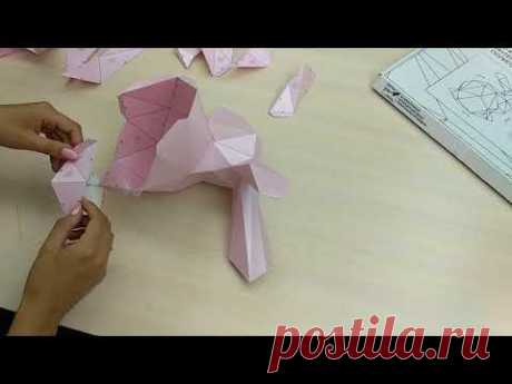 DIY Обзор Как сделать кролика из бумаги оригами паперкрафт. origami. papercraft