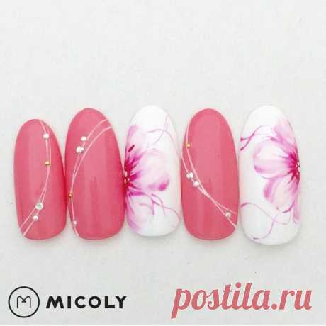 pink love nail art design