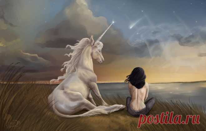 Girl and unicorn by Almatea-Art on DeviantArt