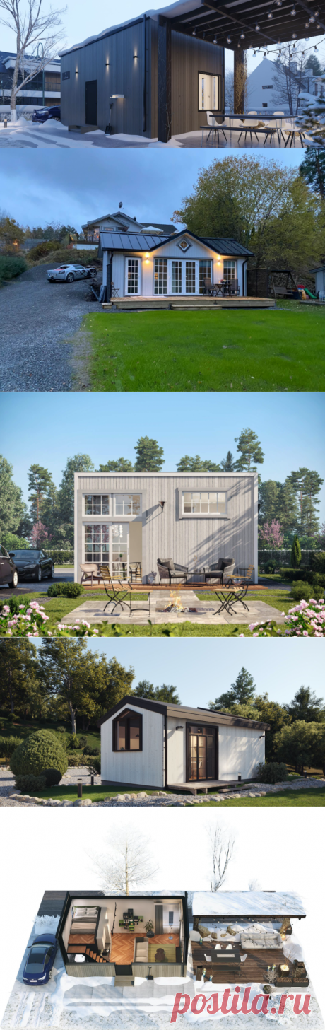 5 проектов компактных шведских домов до 30 м², которые используют даже для постоянного проживания | Дом на Безымянной | Яндекс Дзен