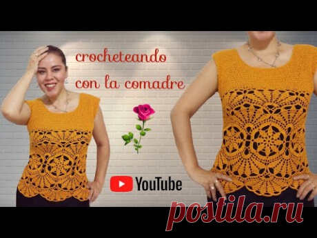 Tutorial Blusa o Vestido Abanico Elegante a Crochet Parte #1 💖🌹💕