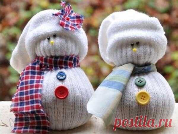 Снеговик из носка своими руками: новогодние поделки с детьми