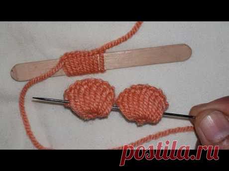 Hand Embroidery,Amazing Trick With Pop-stick,Make Timeless Easy Wool Flower Trick,Sewing Hack