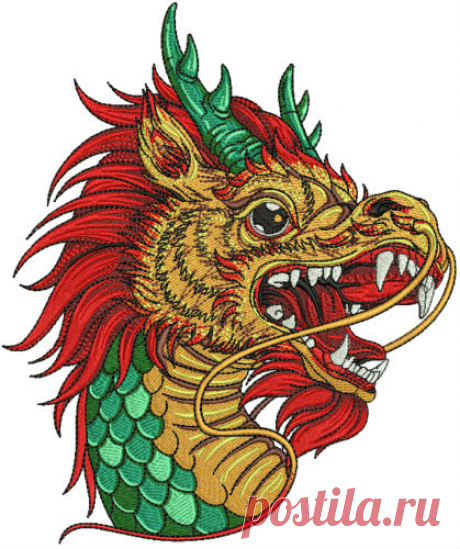 Chinese dragon embroidery design Sizes: 109 × 130 mm, 117 × 139 mm, 125 × 149 mm, 134 × 159 mm, 142 × 169 mm, 151 × 180 mm, 160 × 190 mm, 168 × 200 mm. Formats: Bernina(art, exp), Brother(pec, pes, phc), Janome(jef, jef+), Melco(exp), Husqvarna/PFAFF(vip, vp3),  Tajima/Barudan(dst, dsb), Husqvarna(hus, shv), Singer(xxx).