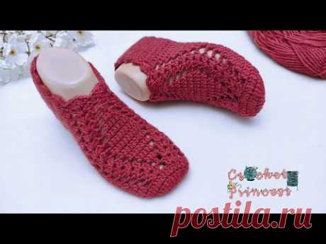 طريقة عمل سليبر كروشيه سهل وسريع (لكلوك ، حذاء) Crochet slippers