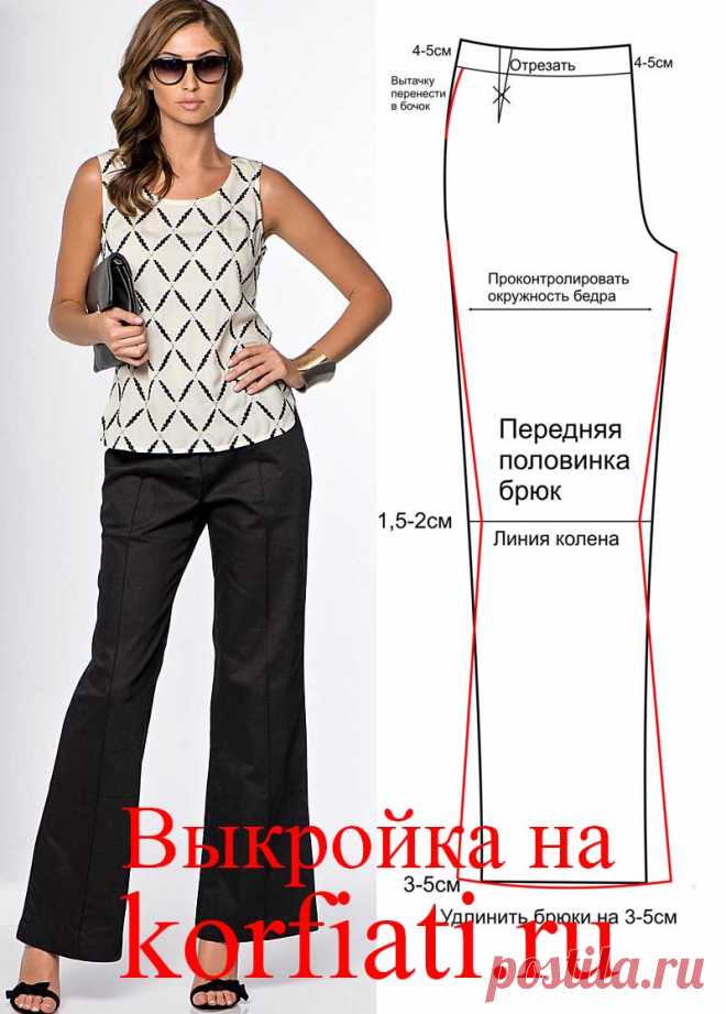 Как сшить брюки женские - советы Анастасии Корфиати Как сшить брюки? Ответ на этот вопрос простой - нужна точная выкройка! Постройте идеальную выкройку по вашим меркам, и сшить брюки будет очень просто!