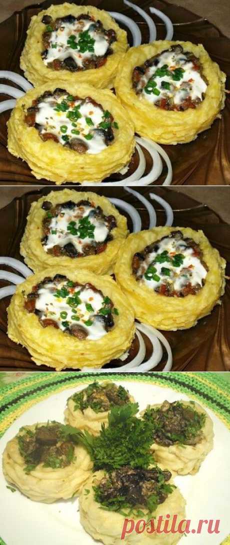 Картофельные гнезда с грибами,в чесночно-сметанном соусе
Автор: Наталья Кондратюк