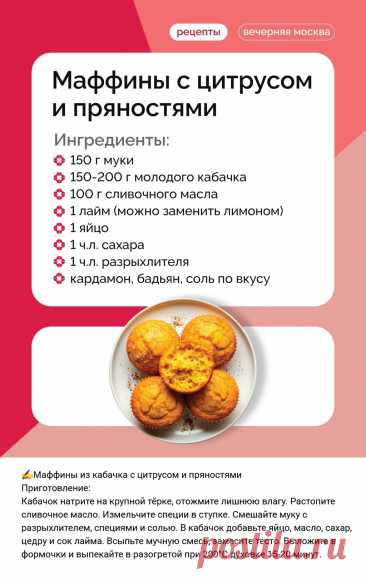 Маффины из кабачка с цитрусом и пряностями