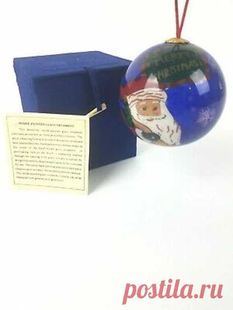 Inside-Painted Glass Ornament with Box Santa Christmas Holiday   | eBay The key to solving any issue is timing and we would love to make it right. Hand blown glass and painted by hand. We will be clear with noting any flaw or mismark. Our entire operation is orchestrated through a team of two( 2) people.