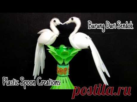 Ide Kreatif - Kreasi Burung Dari Sendok Plastik || Plastic Spoon Creations || bird creations