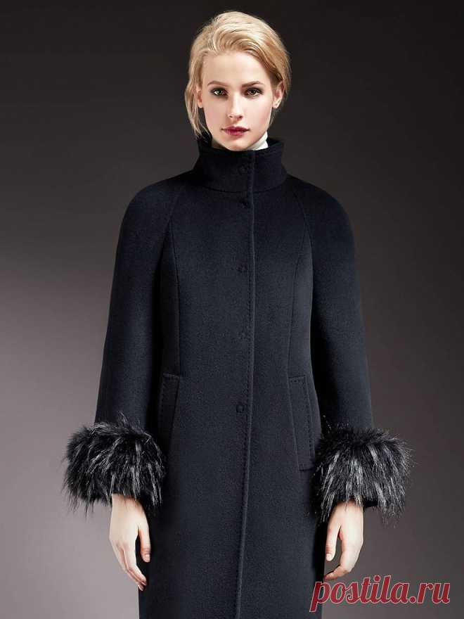 Пальто женское зимнее Pompa, цвет черный, артикул 1016770p60299 купить в Москве