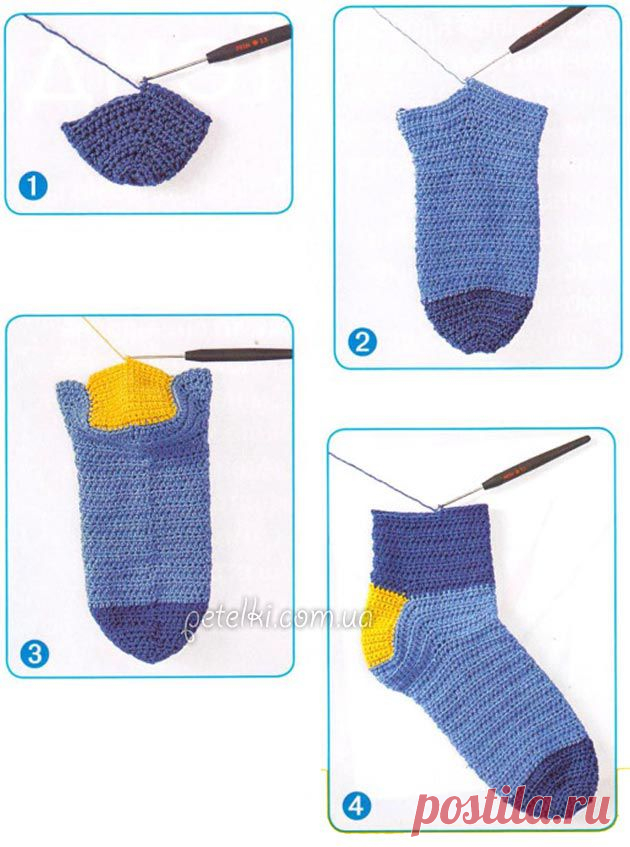 Как вязать носки крючком. Подробное описание и схемы