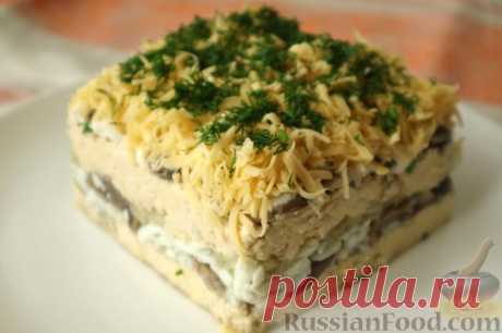 Рецепт: Слоеный салат "Нежность" на RussianFood.com