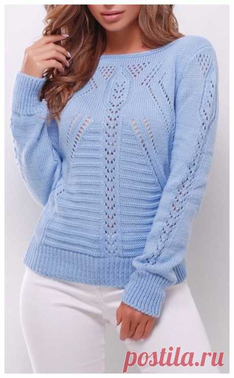 BLUE STYLISH AND EASY KNITTED SWEATER