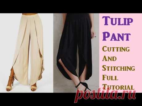 DIY: Tulip Pant Cutting And Stitching Full Tutorial Step By Step . Diy, Tutorial, Stitch, Tuto,