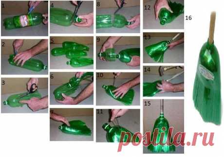 Метёлка для дачи из пластиковых бутылок