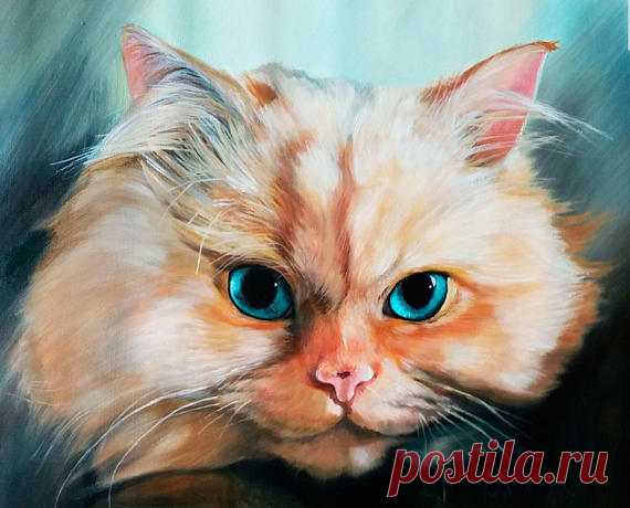 Custom Cat painting, Cat, Oil Portrait, custom portrait, portrait from photo, original portrait, animal portrait,handmade,gift idea, Cat art Look at the gorgeous Cat i pained.  This is the most perfect present for friends anf family.My work include turning your photo into a beautiful oil painting or drawing of any subject. I will paint your family portrait, wedding portrait, pet portrait, landscape views or any other