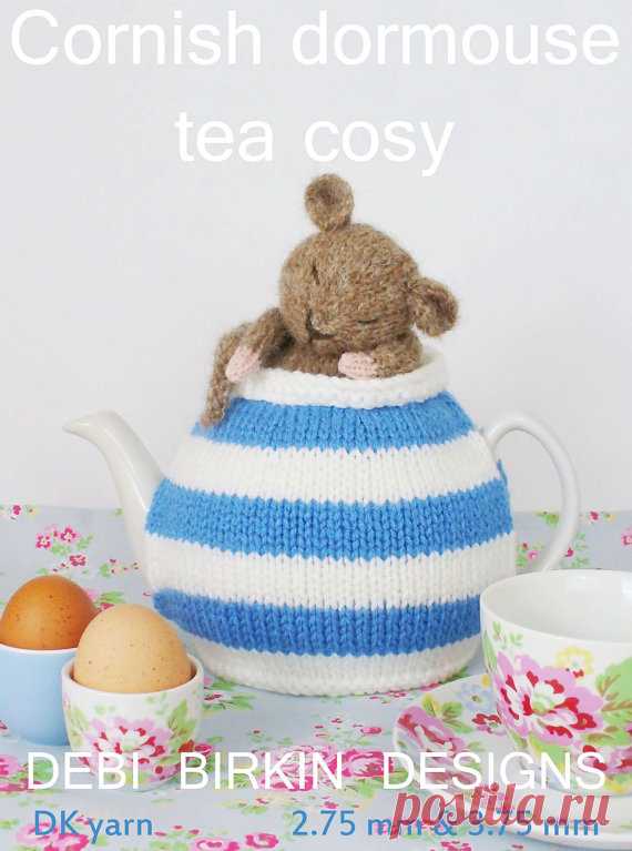 cornish dormouse tea cosy teacozy cozy cosies PDF email knitting pattern Knitting pattern to make a tea cosy. . Knitted flat on normal needles.  This is a PDF knitting pattern to download instantly . All Debi Birkin designs have already been published & are copyright protected by law. . This pattern uses DK yarn . will fit a normal standard round 2 pint teapot . This pattern is for your personal use only. You may NOT re-sell or copy this pattern. .