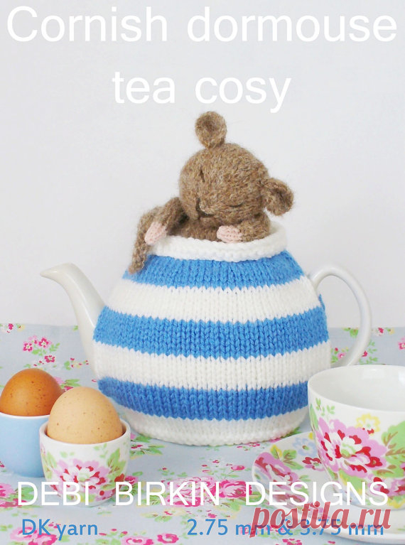 cornish dormouse tea cosy teacozy cozy cosies PDF email knitting pattern Knitting pattern to make a tea cosy. . Knitted flat on normal needles.  This is a PDF knitting pattern to download instantly . All Debi Birkin designs have already been published & are copyright protected by law. . This pattern uses DK yarn . will fit a normal standard round 2 pint teapot . This pattern is for your personal use only. You may NOT re-sell or copy this pattern. .