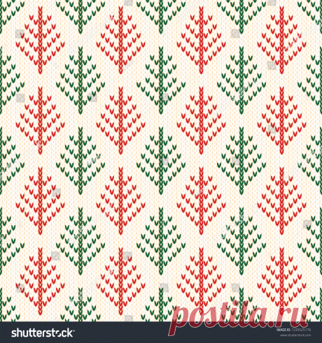 Vector de stock (libre de regalías) sobre Christmas Knitted Pattern Winter Geometric Seamless1235525176