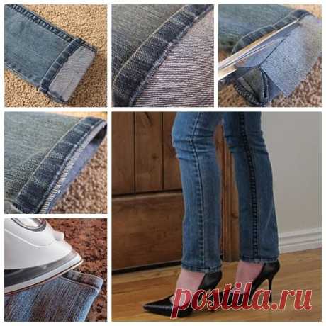 Как подшить джинсы вручную без машинки своими руками: лайфхаки, не обрезая низ