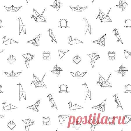 Black and White Cute Kids Seamless Pattern. Repetitive Texture with Hand Drawn Origami Animals and Objects. Vector Ink Doodle Baby Background. Cartoon Ornament 123RF - Миллионы стоковых фото, векторов, видео и музыки для Ваших проектов.