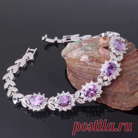 jewelry display for bracelets Picture - More Detailed Picture about Promising Jewelry Gift 18k White Gold Plated Romantic Bangle Purple Crystal Cubic Zirconia Bracelet Free Shipping L113c Picture in Charm Bracelets from Meet You Fashion Jewelry | Aliexpress.com | Alibaba Group