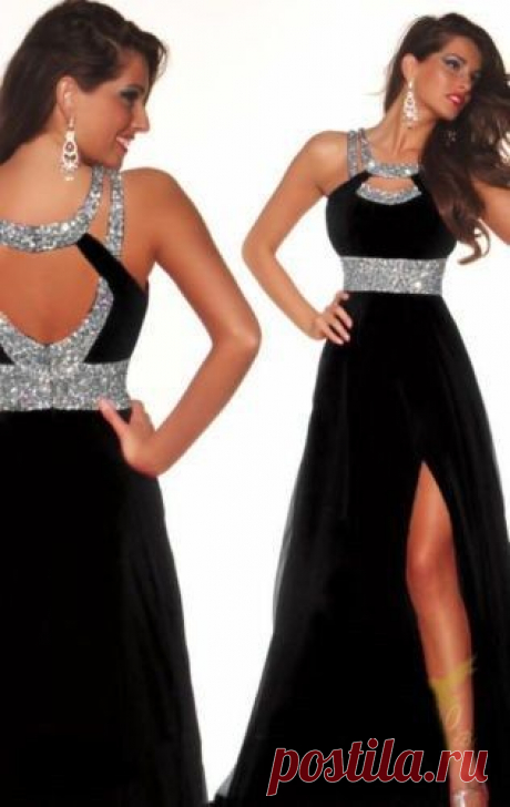 Black Long Chiffon Bridesmaid Formal Gown Ball Party Cocktail Evening Prom Dress