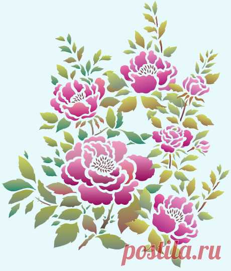 China Rose Theme Pack Stencil - Henny Donovan Motif Rose Stencil - 3 rose motifs on 2 sheets
Flowering rose theme pack stencil
The China Rose Theme Pack Stencil is a perfect design for adding beautiful decorative touches to a host of surfaces - great for walls and furniture or on fabric and cushion covers. This design is also perfect for adding beautiful effects to favourite clothes - jackets, wide legged trousers and skirts.

The three motifs work well in natural rose col...