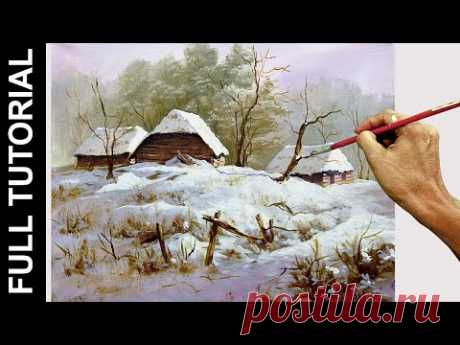 Tutorial : How to Paint Winter Village in Acrylics / JMLisondra