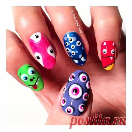 SO HOT RIGHT NAIL on Instagram: “Halloween #throwback monsters 💅👻🎃😈👀😱”