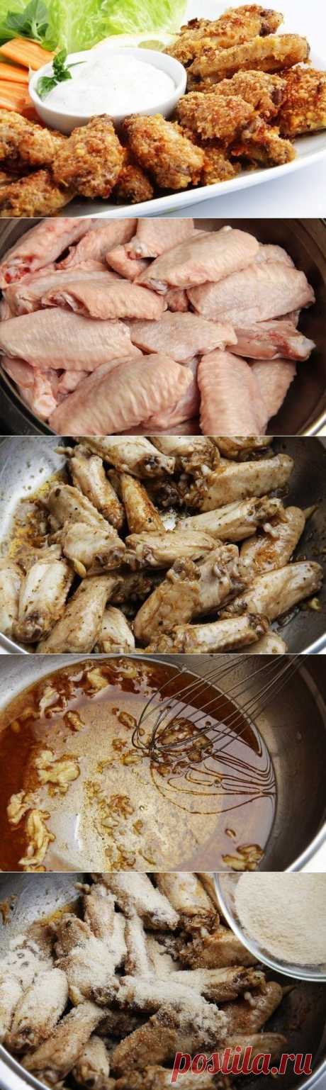 Как приготовить куриные крылышки с сыром пармезан в духовке - рецепт, ингридиенты и фотографии