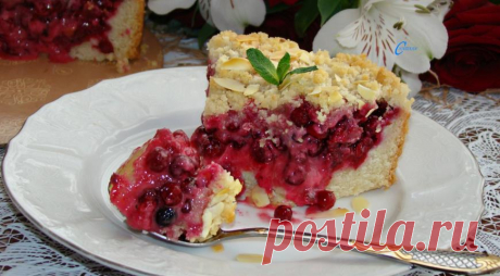 Брусничный пирог, пошаговый рецепт с фото от автора Наталья